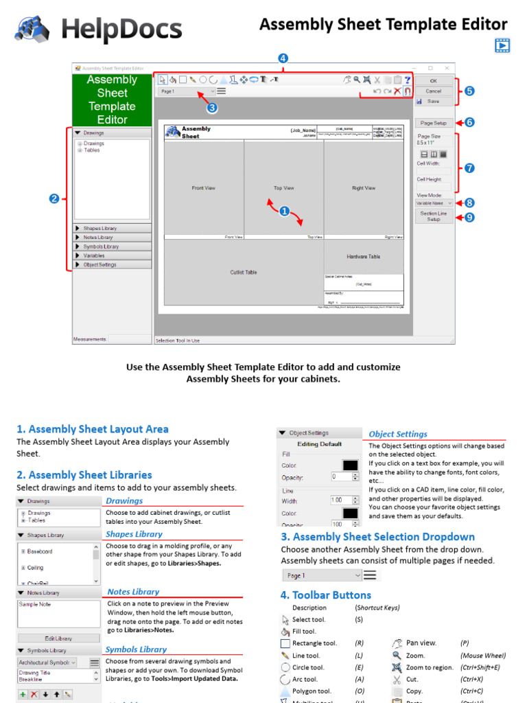Customizing Assembly Sheets for Cabinets | PDF | Page Layout | Button ...