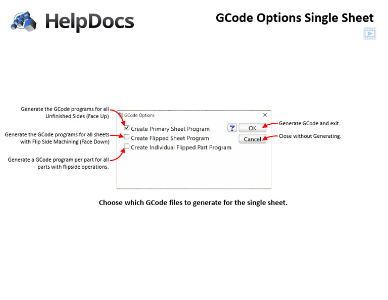 GCode Options Single Sheet | PDF