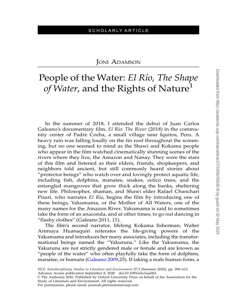 Rights of Nature in El Río and Water Mythology | PDF