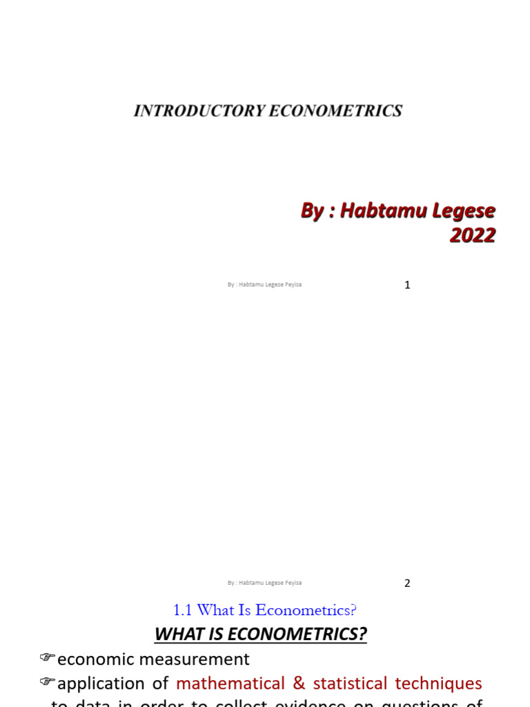 Introductory Econometrics Overview | PDF | Econometrics | Statistics