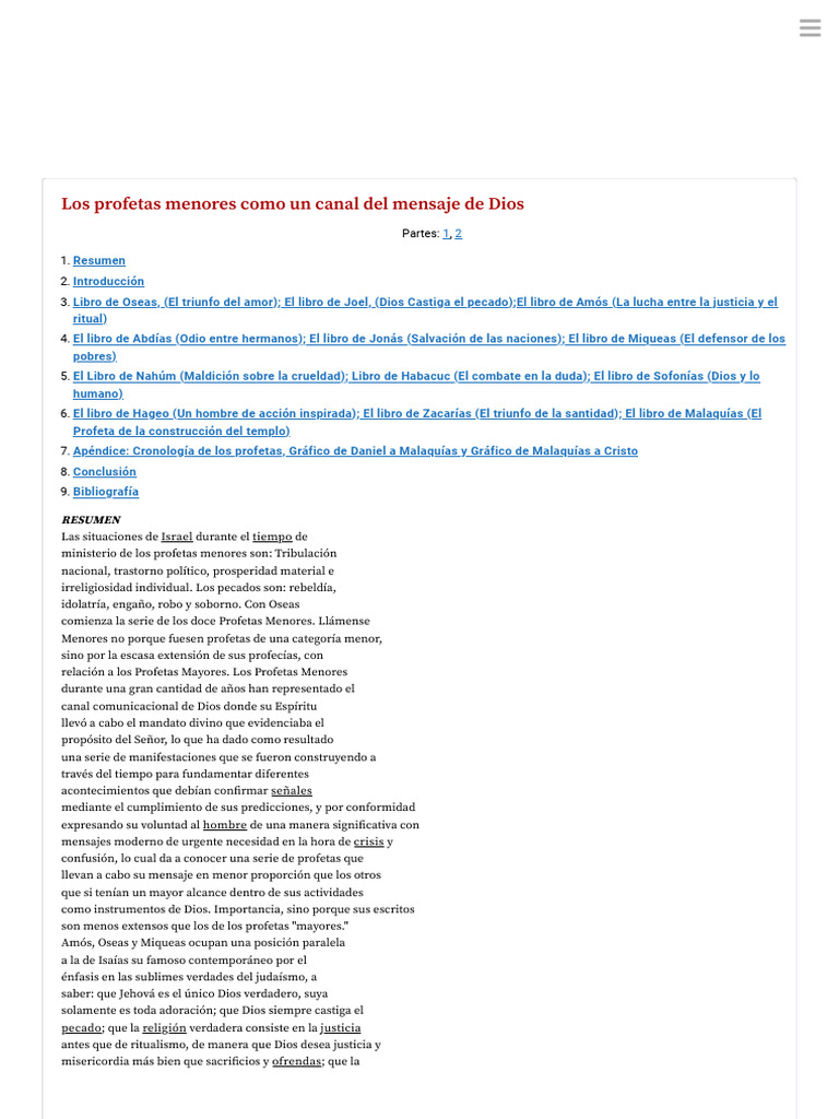 Profetas Menores: Mensajes de Dios | PDF | Doce profetas menores | Profecía