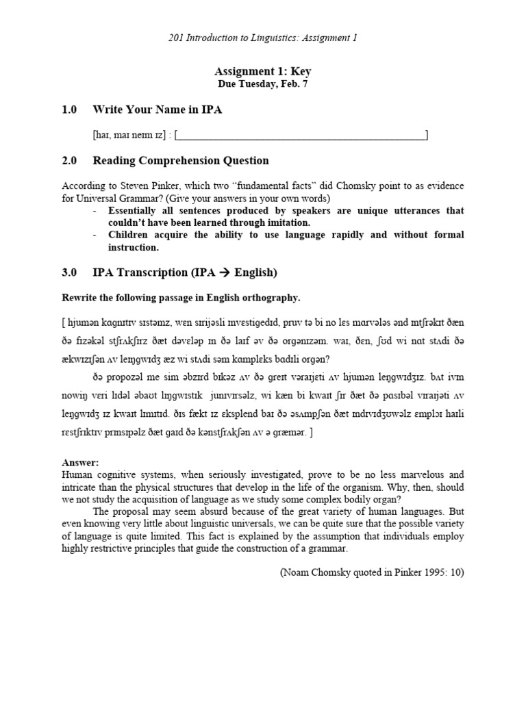 Linguistics Assignment Overview | PDF | Linguistics | Human Voice