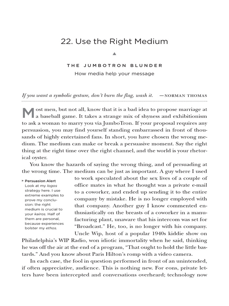 Use The Right Medium 237-246 | PDF | Logos | Rhetoric