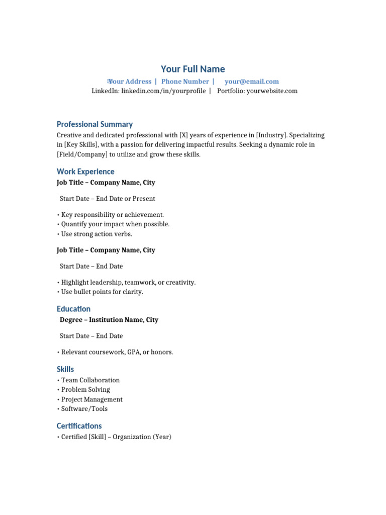 Stylish CV Template Guide | PDF
