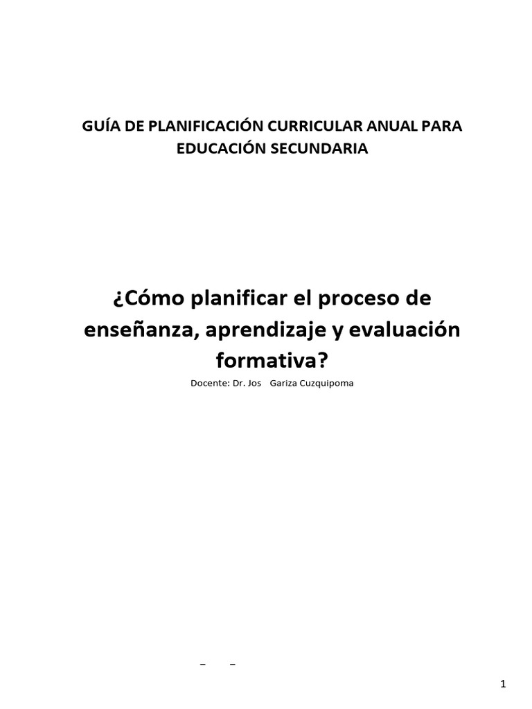 Guía de Planificación Curricular 2023 | PDF | Plan de estudios ...