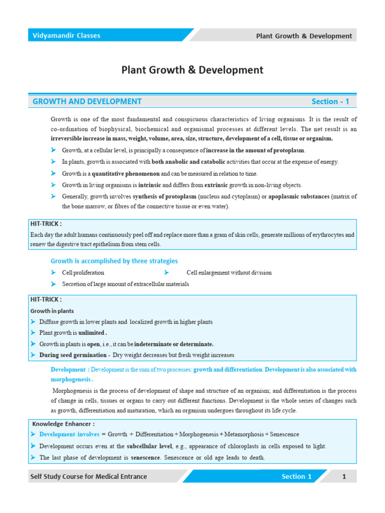 Plant Growth & Development Course Guide | PDF | Auxin | Seed