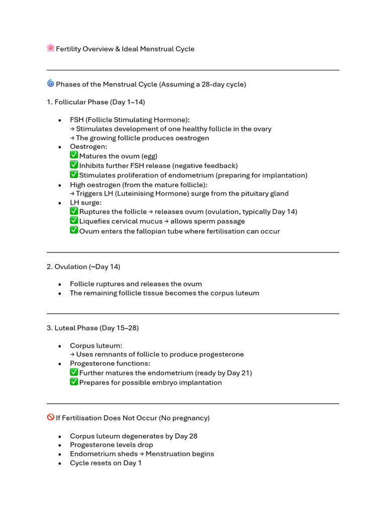 ? Fertility Overview | PDF | Menstrual Cycle | Luteinizing Hormone