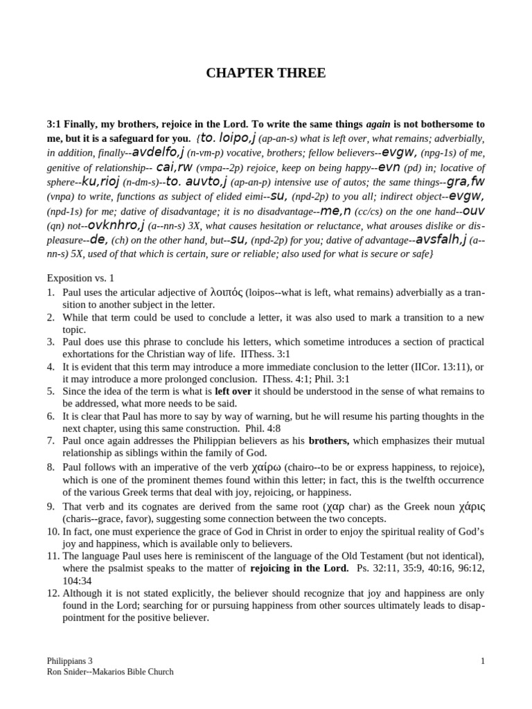 Philippians 3 | PDF | Paul The Apostle | Epistle To The Philippians