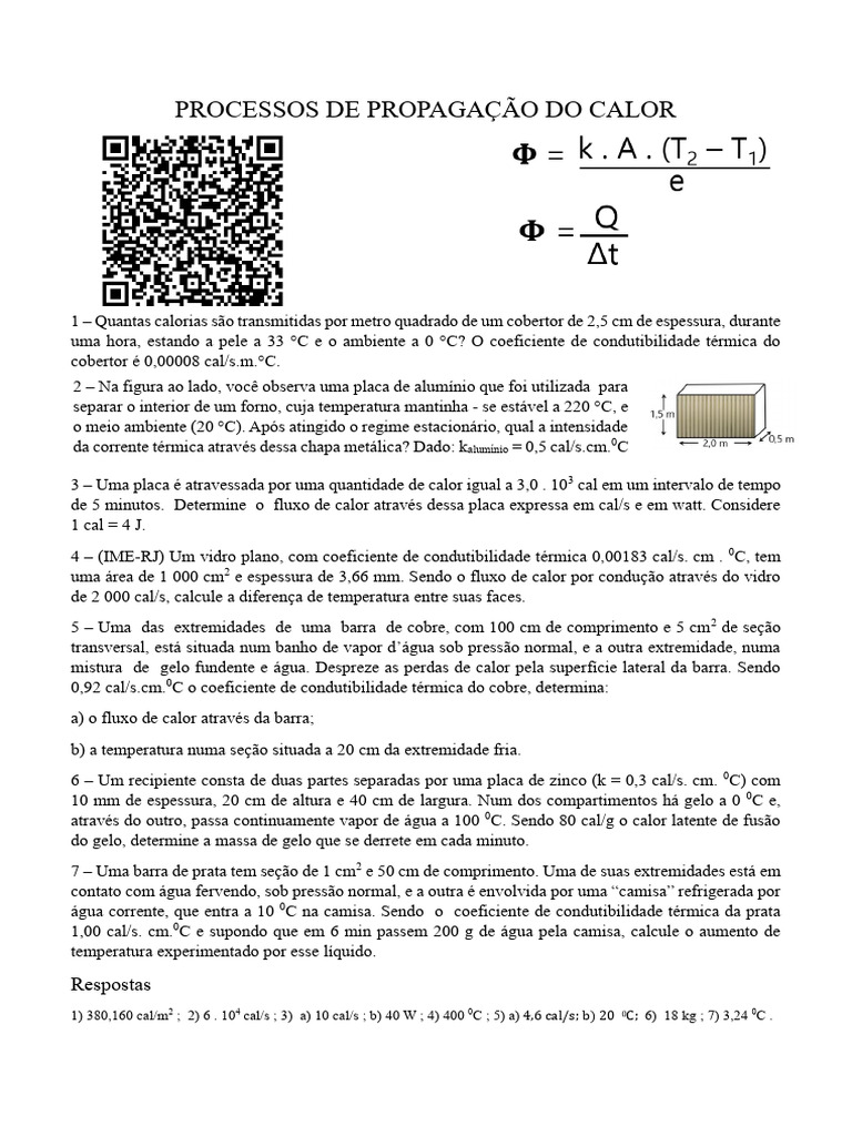 Cálculos de Fluxo de Calor e Temperatura | PDF | Transferência de calor ...