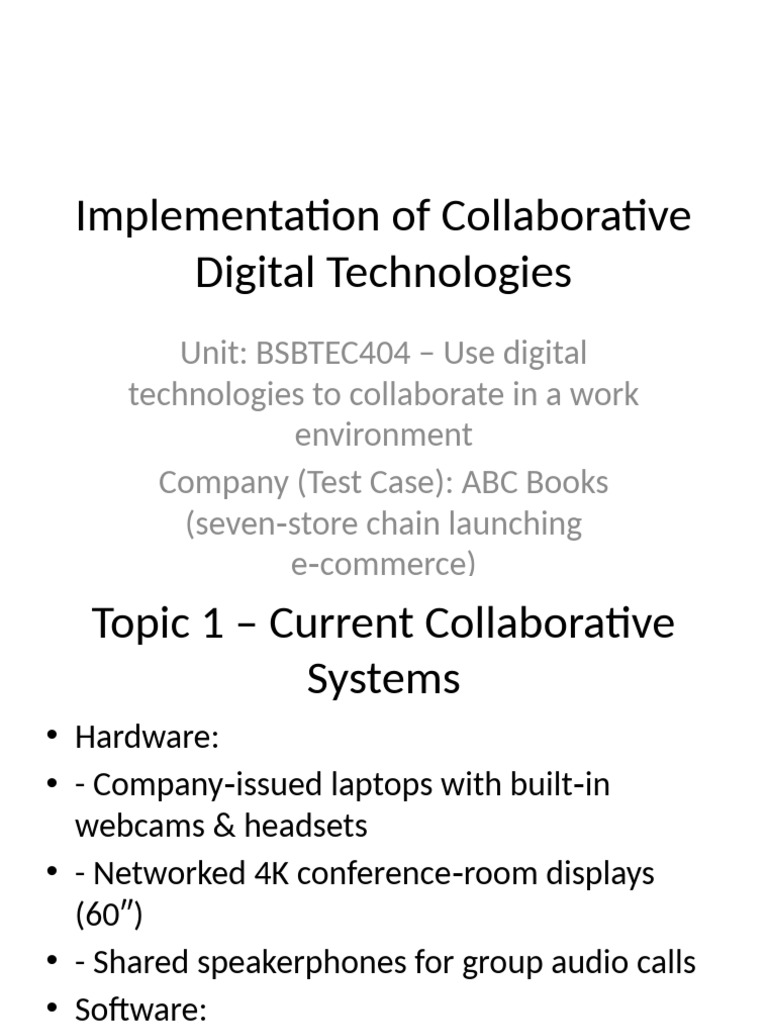 Collaborative Tech for BSBTEC404 | PDF