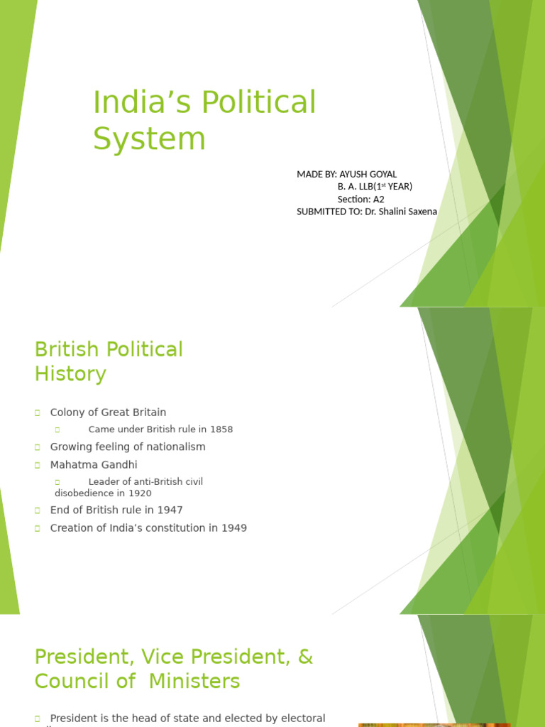 Indian Political System | PDF | Government | Politics Of India