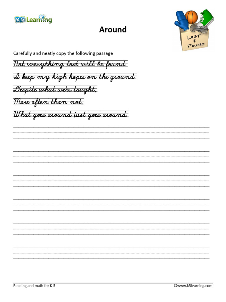 Handwriting Practice Passages 13 Printable | PDF