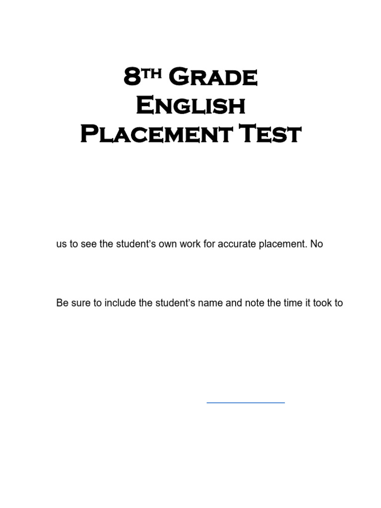 2023 2024 8th Grade English Placement Test | PDF | Ebenezer Scrooge ...