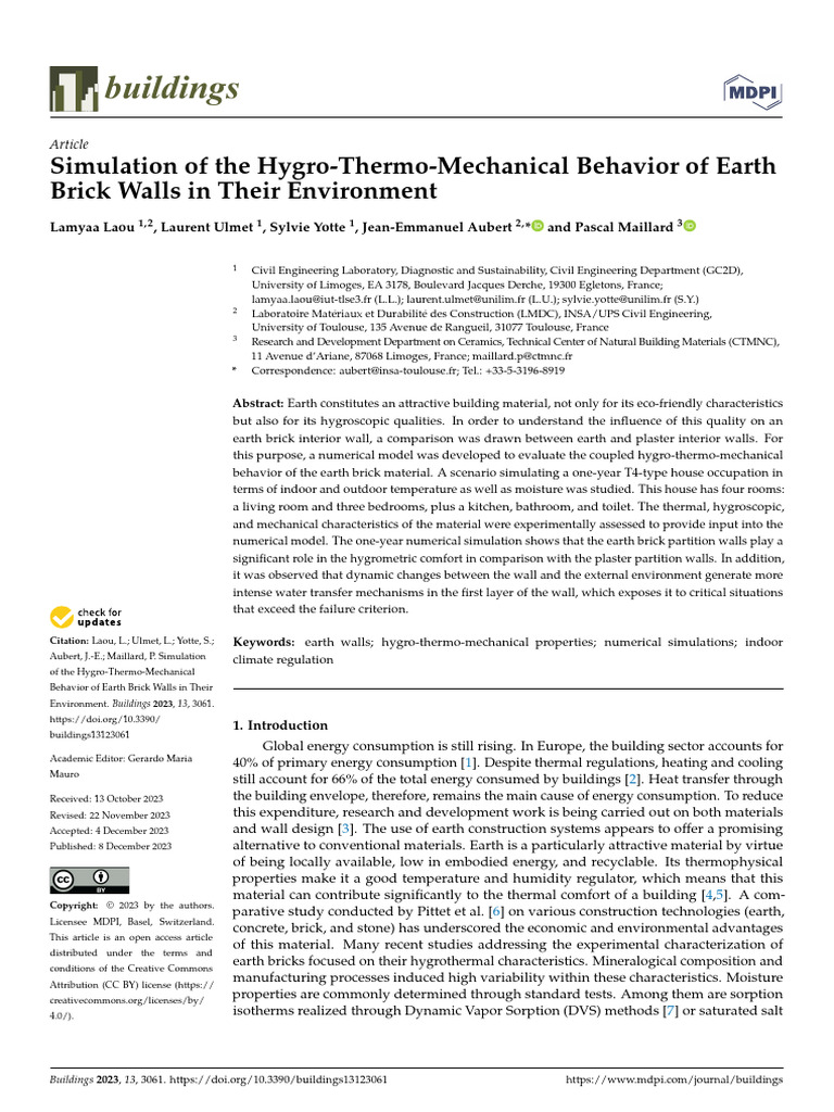 Simulation of The Hygro-Thermo-Mechanical Behavior | PDF | Humidity | Heat