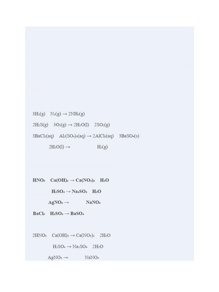 Chemical Reactions and Balancing Equations | PDF | Chemical Reactions ...