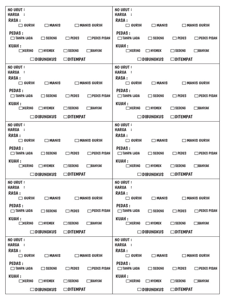 Brosur Menu Makanan Seblak | PDF