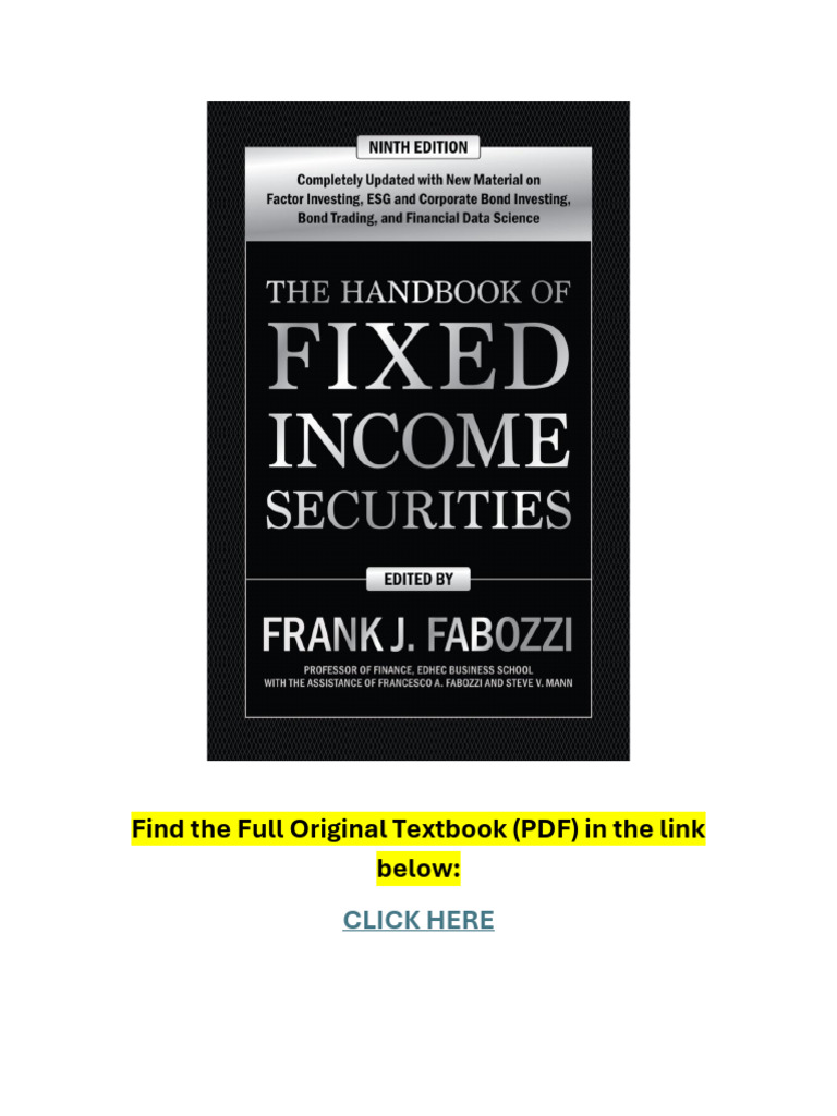 The Handbook of Fixed Income Securities 9th Edition PDF | PDF