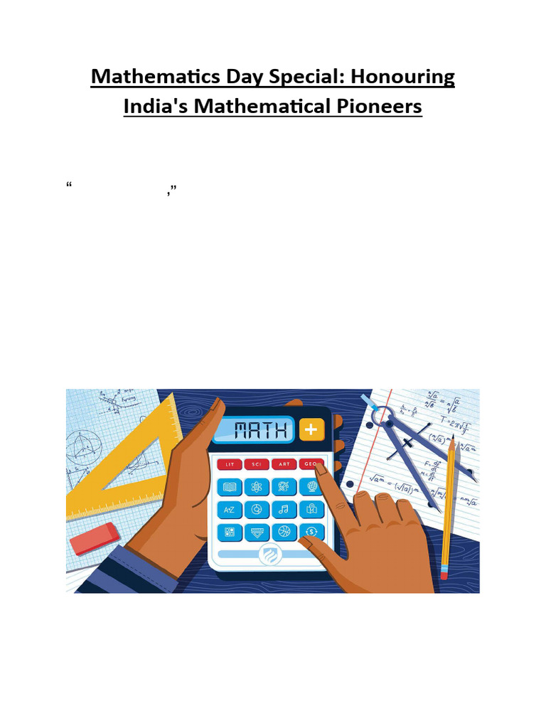 Blog Mathematics Day Special Honouring Indias Mathematical Pioneers ...
