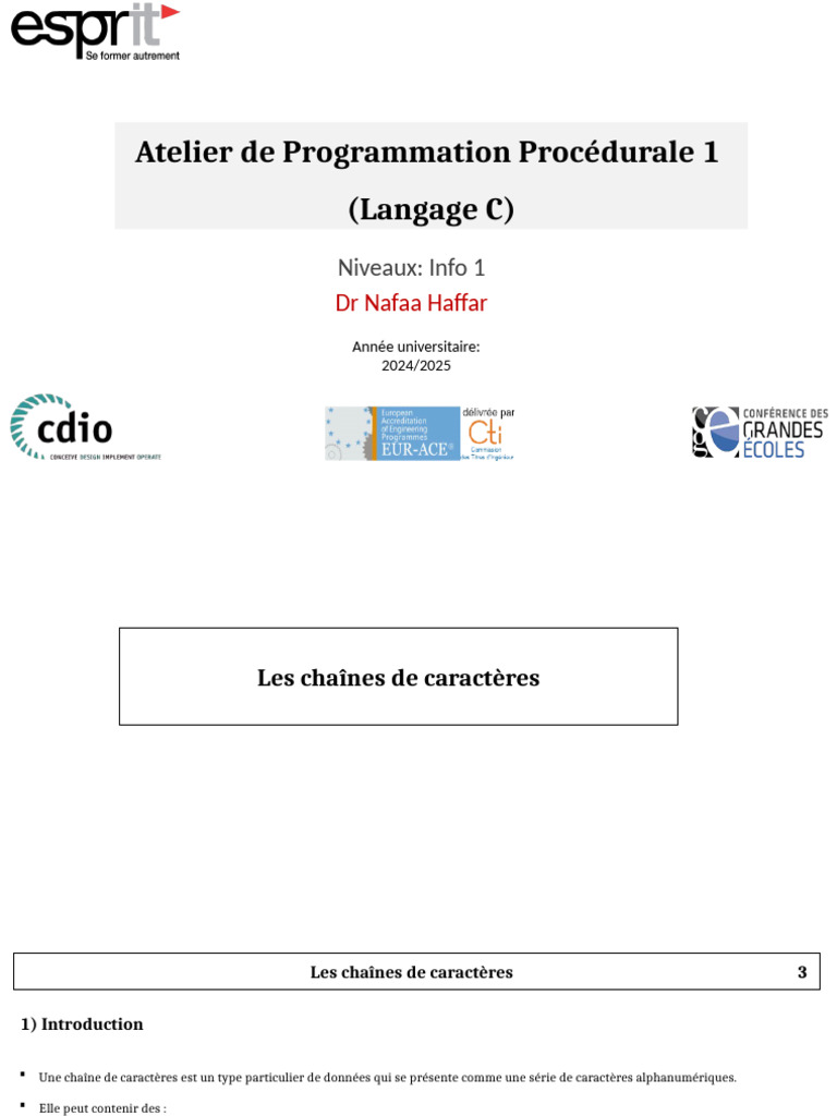 Manipulation des chaînes en C | PDF | Programme informatique ...