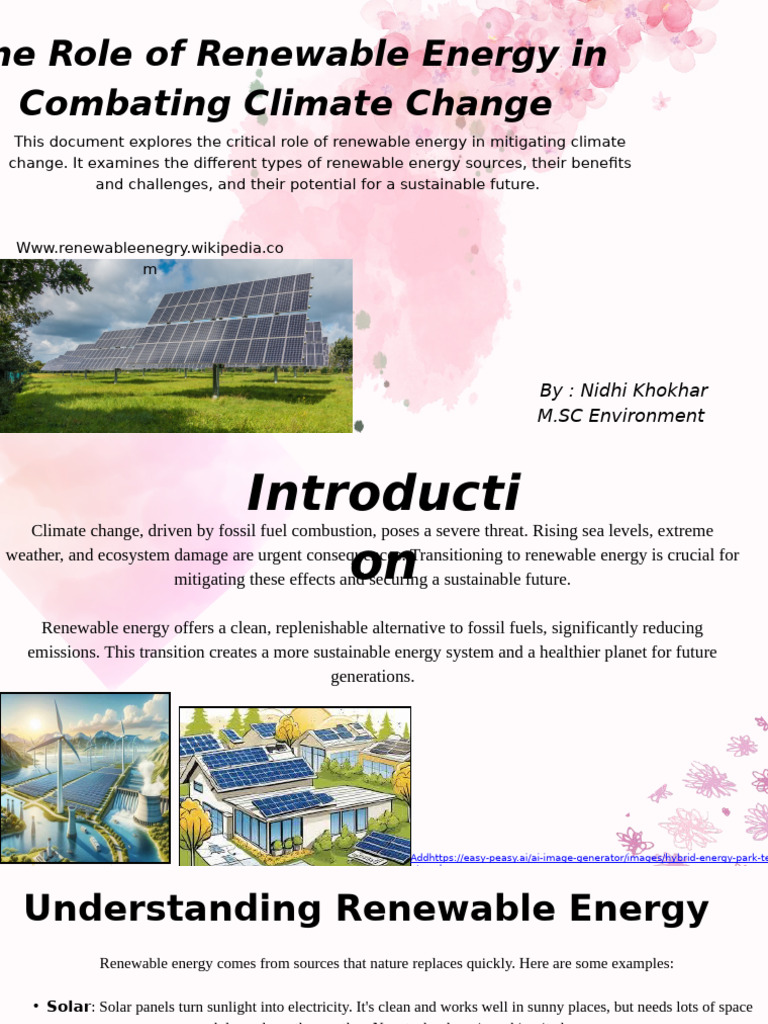 Renewable Energy's Impact on Climate Change | PDF | Renewable Energy ...