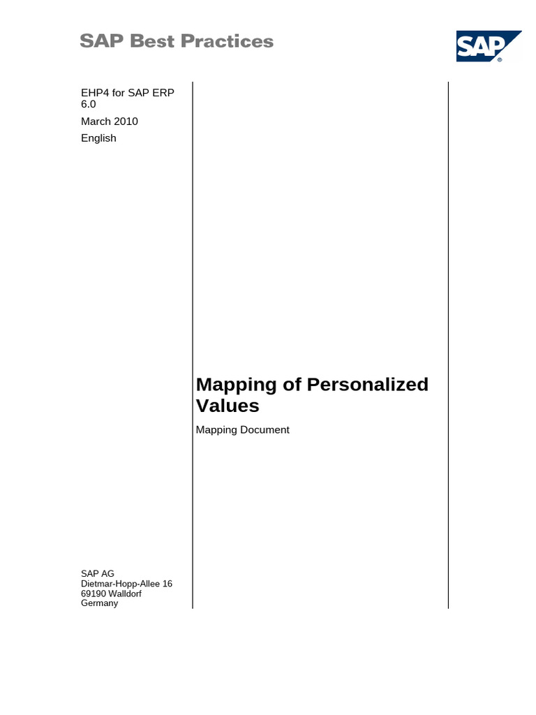 SAP ERP EHP4 Personalized Mapping Guide | PDF | Ibm Db2 | Computing