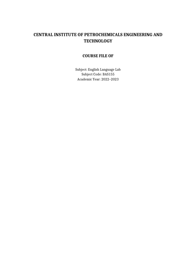 English Language Lab Course Overview | PDF | Engineering | Grammar
