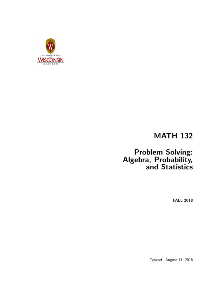 MATH 132: Algebra, Probability & Stats Notes | PDF | Standard Deviation ...
