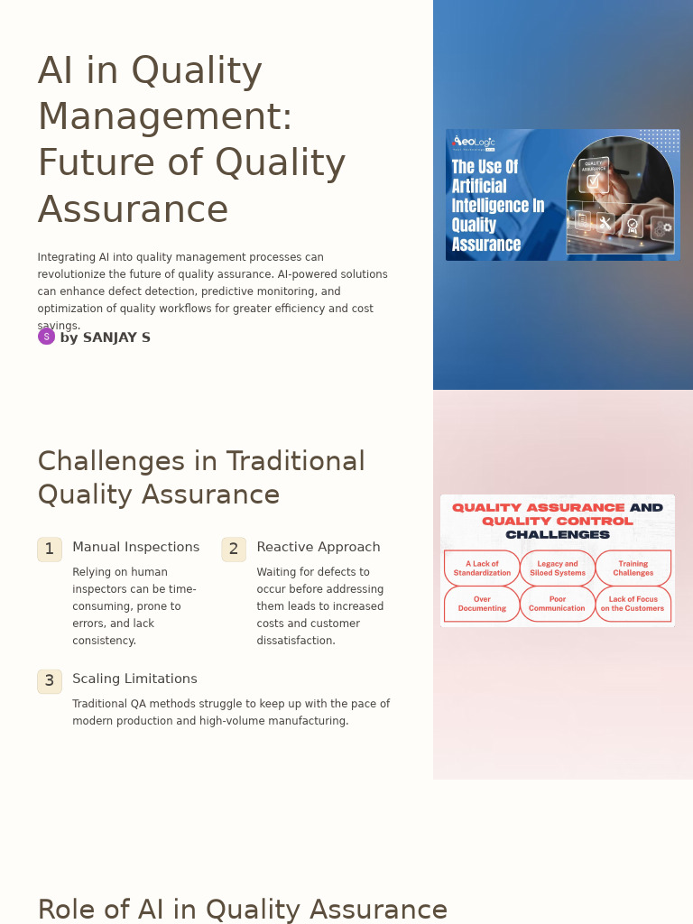 AI in Quality Management Future of Quality Assurance | PDF | Artificial ...