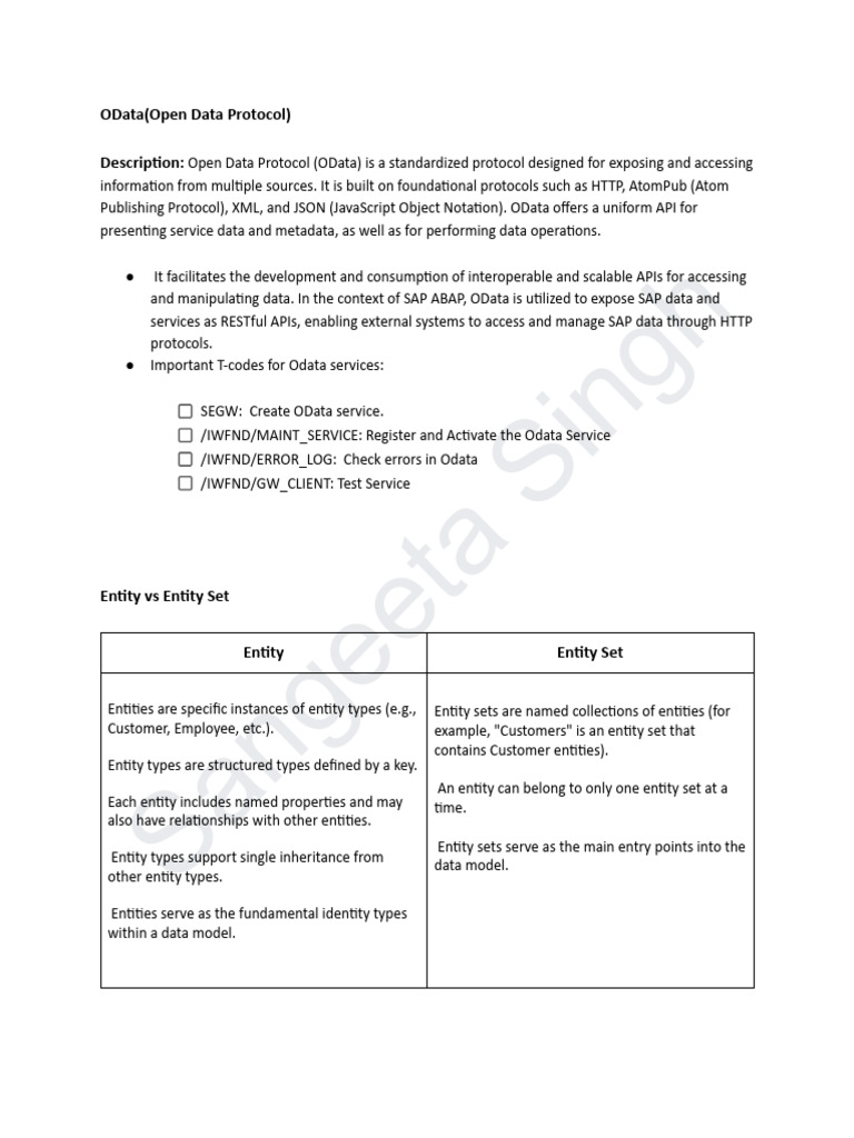 Overview of OData Protocol in SAP | PDF | Software | Information ...