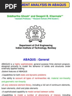 Finite Element Analysis in Element Analysis in Abaqus: Siddhartha Ghosh and Siddhartha Ghosh and Swapnil B. Kharmale