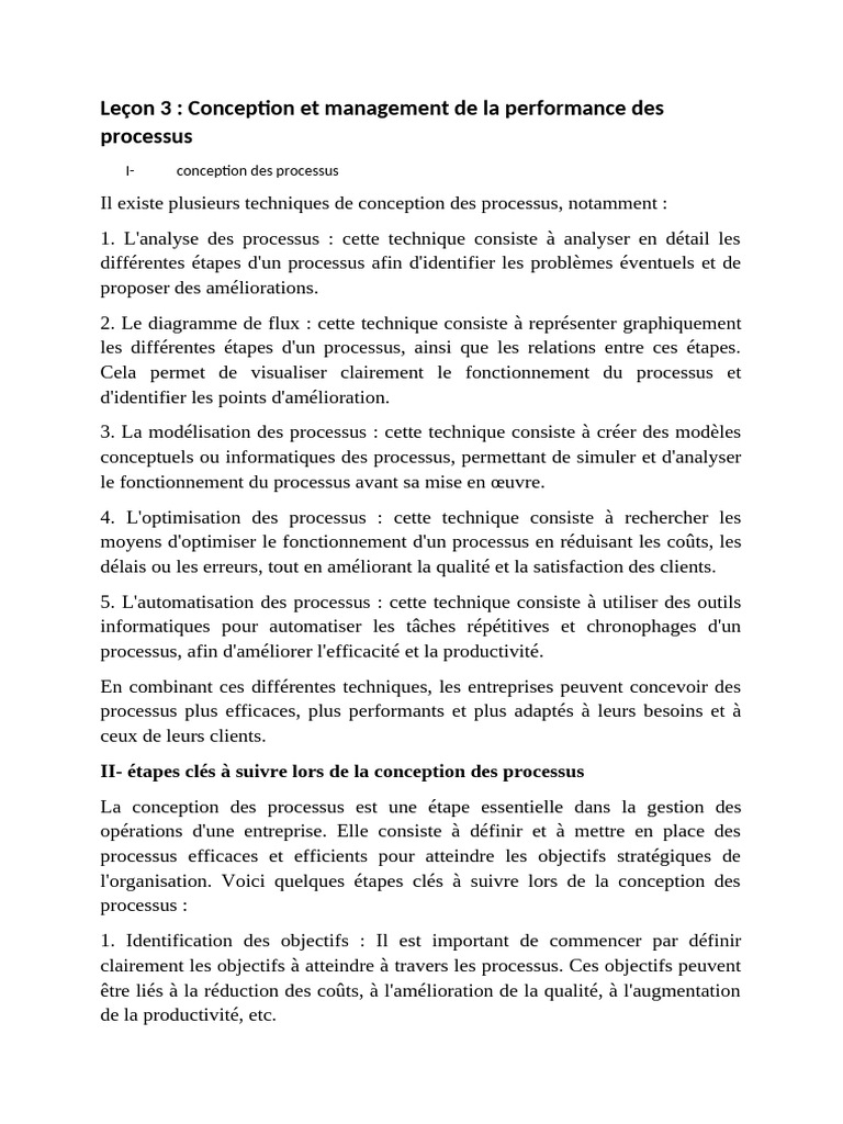 Cours 3 Management Par Approche Processus | PDF | Gestion de projet ...