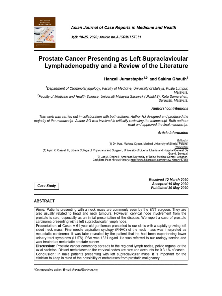30126-Article Text-56505-1-10-20200530 | PDF | Metastasis | Prostate Cancer