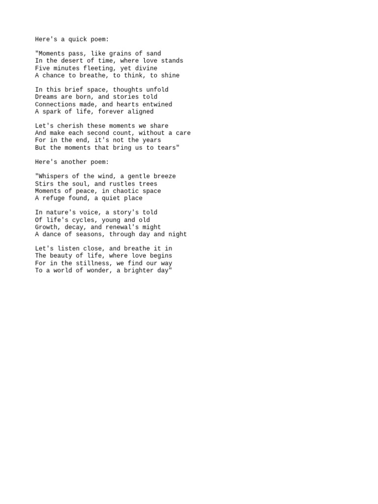 Elocution Poems on Life's Moments | PDF