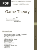 Game Theory: by Soumyashree Bilwar Department of Computer Engineering