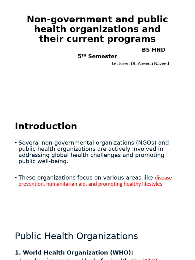 Global Health NGOs and Their Programs | PDF | Public Health | Global Health