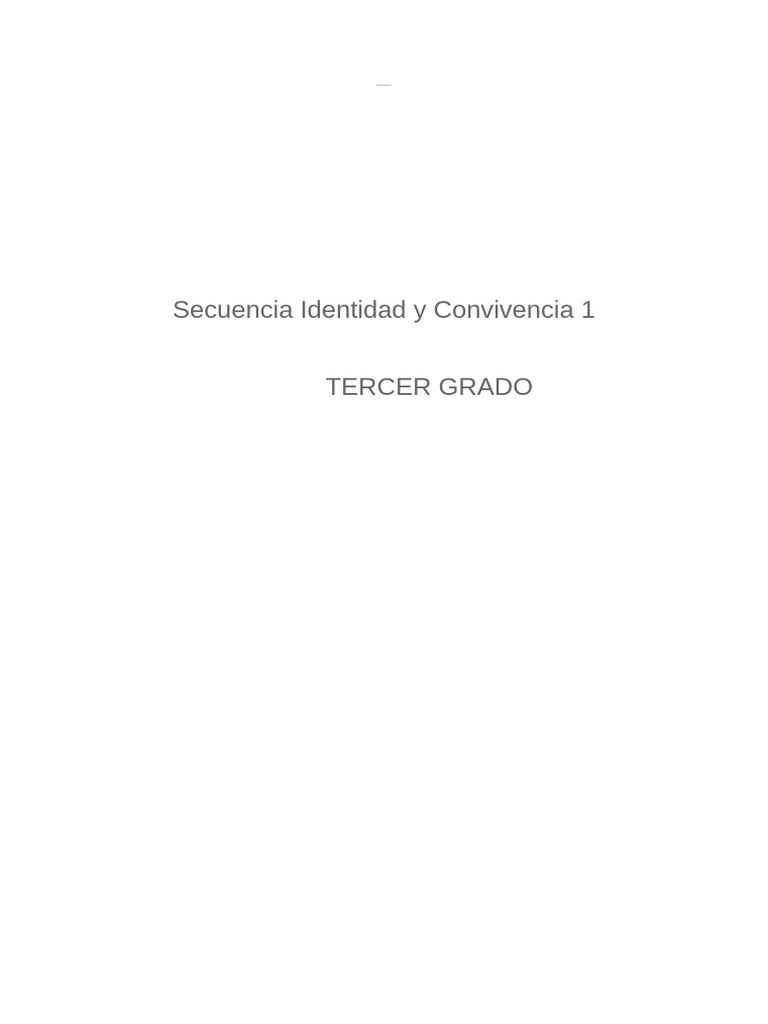 Identidad y Convivencia Tercer Grado | PDF | Las emociones