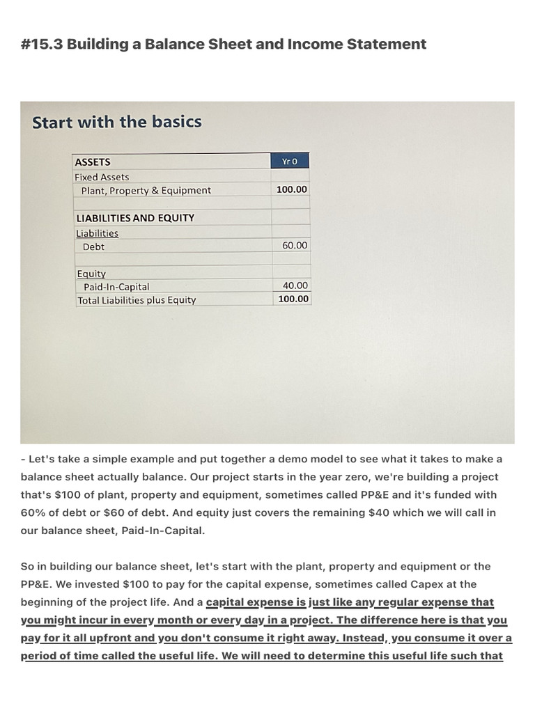 Building Balance Sheets & Income Statements | PDF | Depreciation | Expense