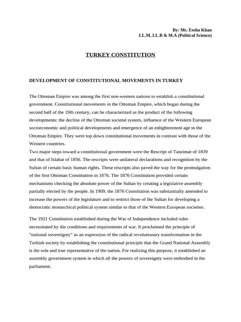 Evolution of Turkey's Constitutional Framework | PDF | Supreme Courts ...