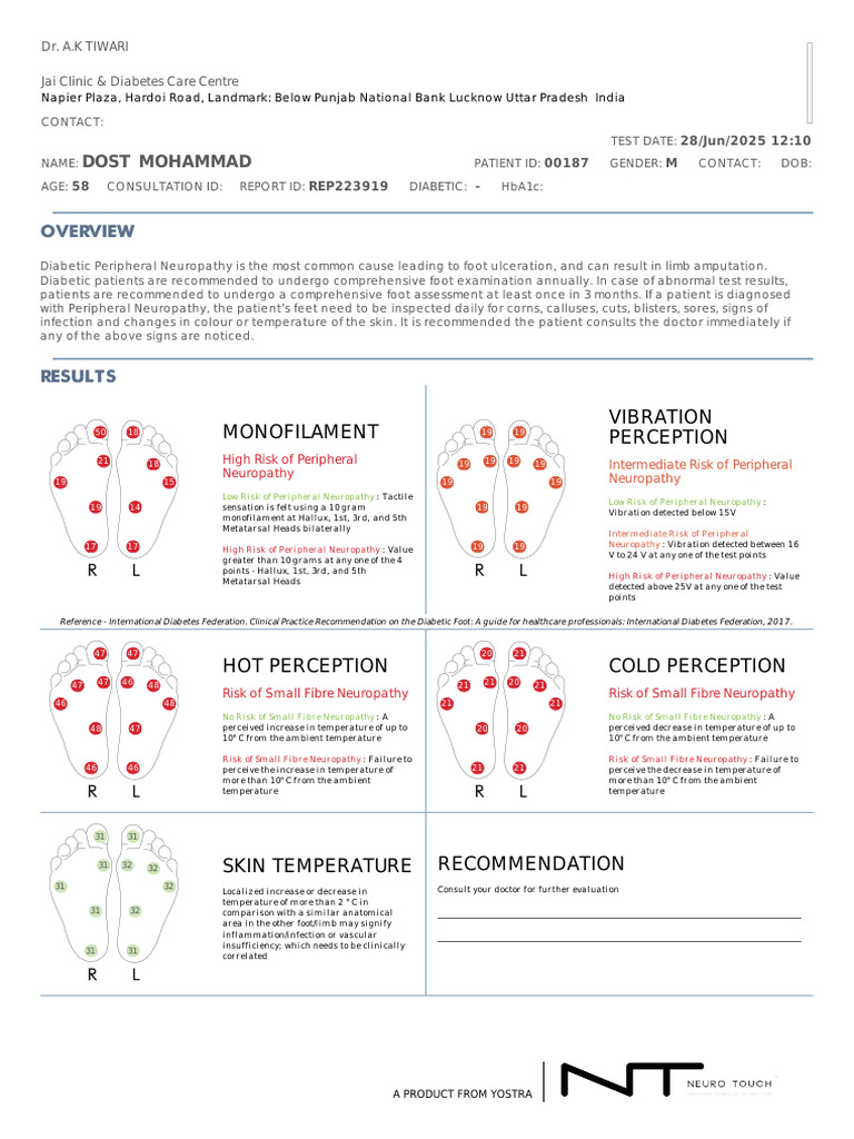 Diabetic Neuropathy Screening Results | PDF | Disorders Of Endocrine ...