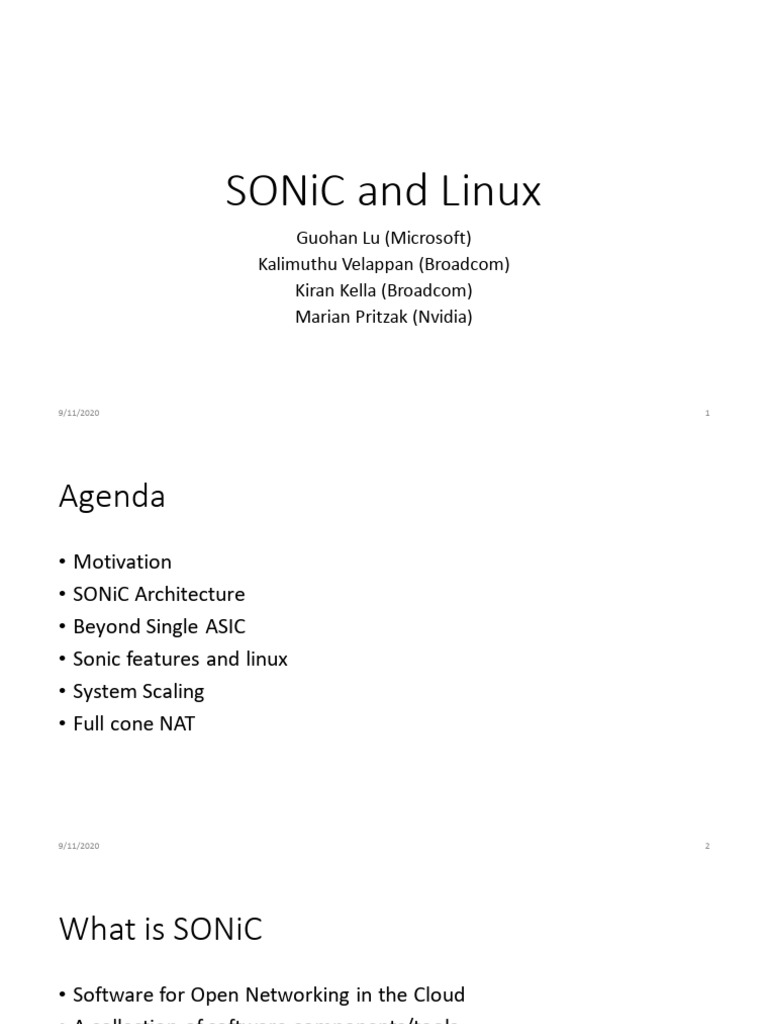 SONiC: Linux-Based Networking Features | PDF | System Software ...