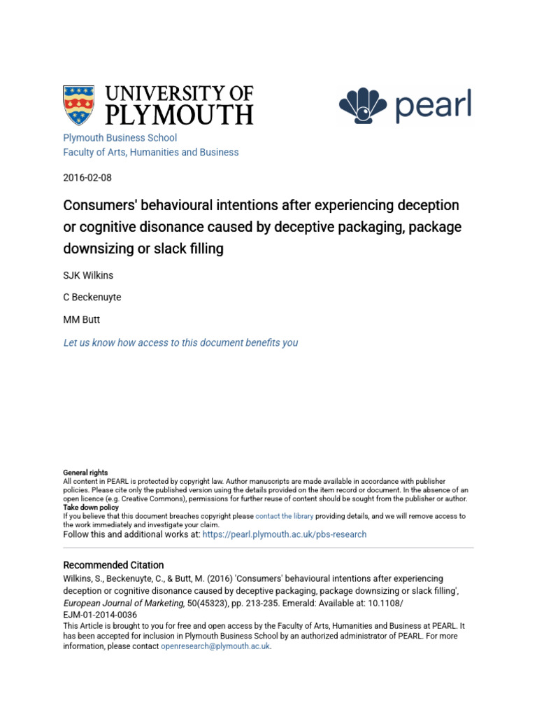 Consumer Reactions to Deceptive Packaging | PDF | Deception ...