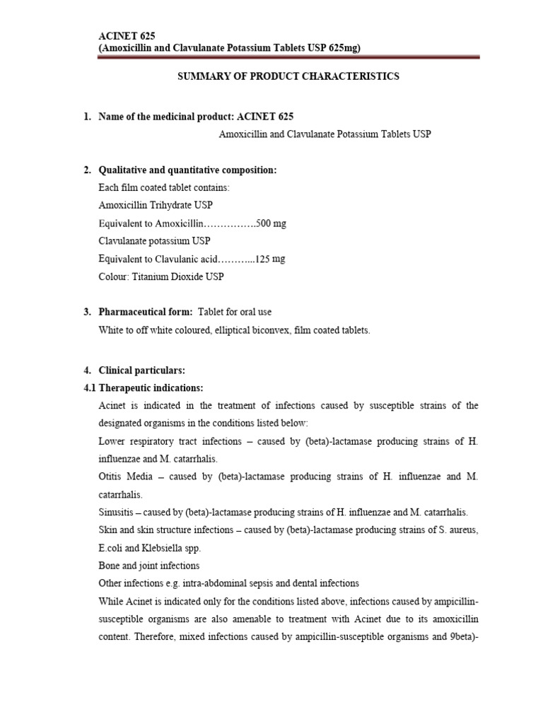 Acinet 625: Uses and Side Effects | PDF | Medical Specialties ...