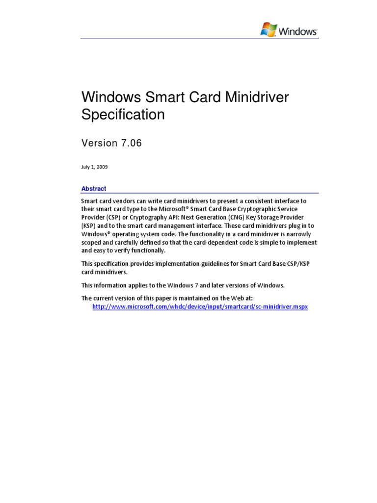 Sc-Minidriver Specs V7 | PDF | Smart Card | Application Programming ...