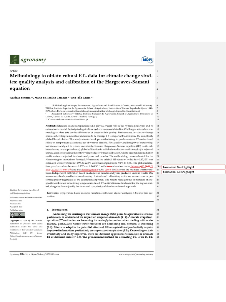 Robust ETo Data Methodology for Climate Studies | PDF | Climate | Earth ...