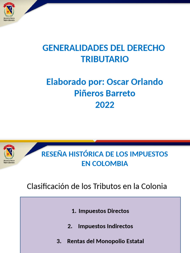 Historia de los Impuestos en Colombia | PDF | Impuestos | Impuesto ...