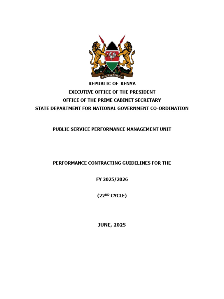 Performance Contracting Guidelines 2025 | PDF | Performance Appraisal ...