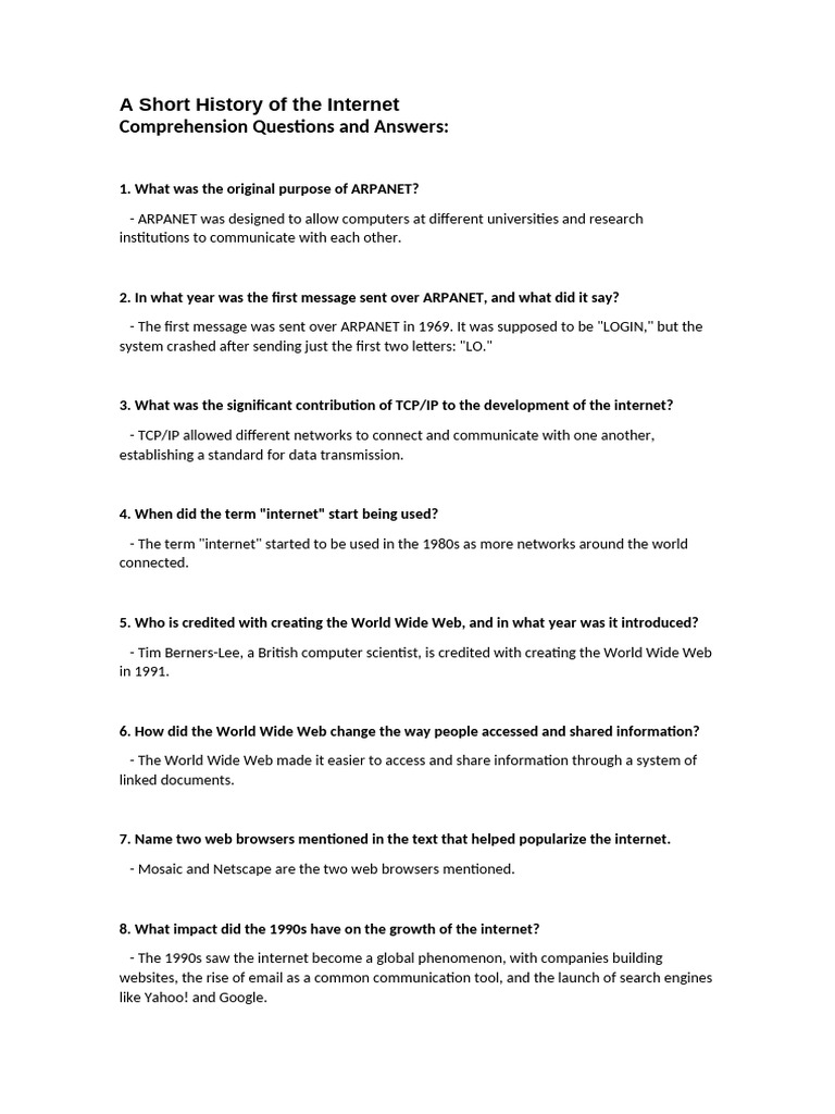 A Brief History of the Internet | PDF