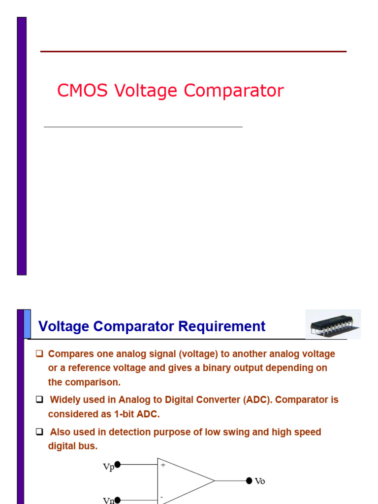 CMOS Voltage Comparator Overview | PDF | Analog To Digital Converter ...
