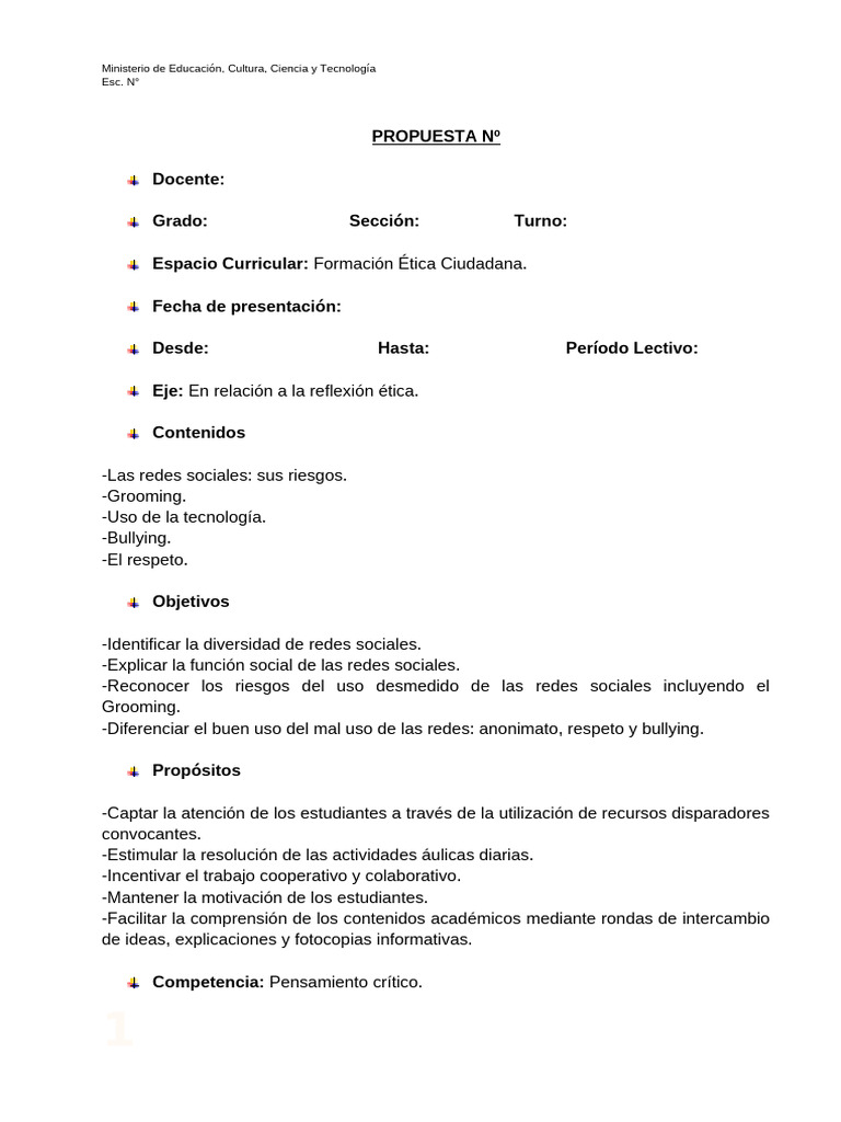 Propuesta - Peligros de Las Redes Sociales | PDF | Acoso cibernético ...