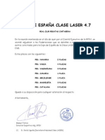 Adjudicacion plazas extras Copa España Laser 4